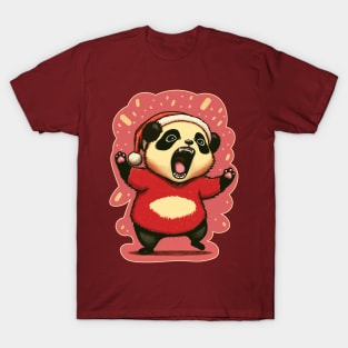 Christmas panda roaring T-Shirt